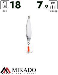 Блесна колеблющаяся Mikado ZOE №1, 18 г., 7.9 см., серебро