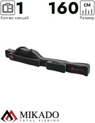 Чехол для удилищ Mikado 1 секционный 160 см. чёрно-серый