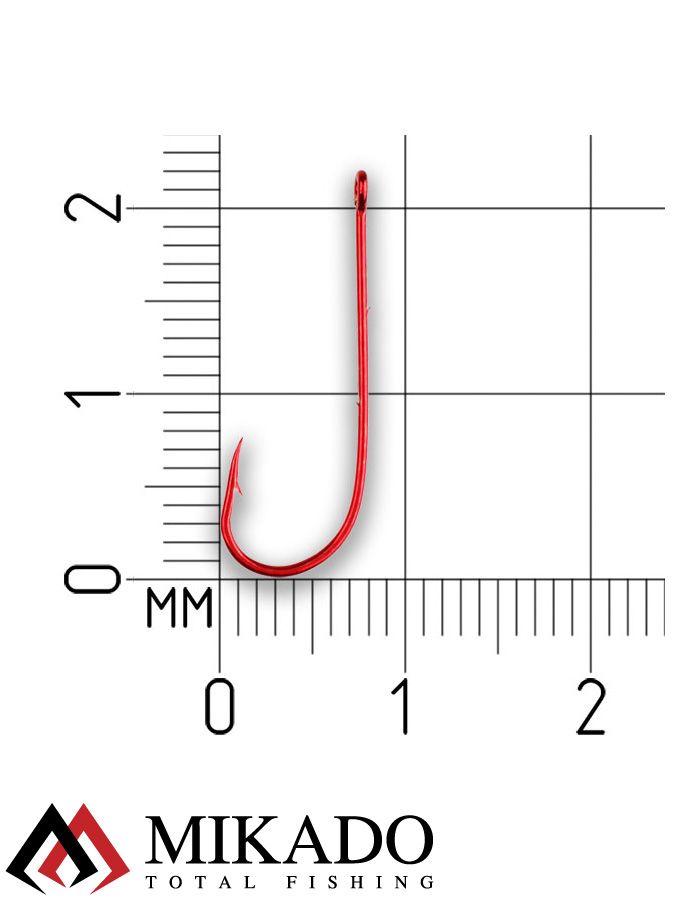 Крючки Mikado SENSUAL - ROUND с заусенцами № 6 RED (с ушком) ( 10 шт.)