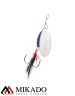 Блесна вращающаяся с кисточкой Mikado M-GRUB № 4, 13 г., SILVER/BLUE KNIGHT