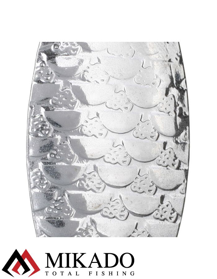 Блесна вращающаяся Mikado STREAM №3, 10 г., серебро 00 чешуя, длина лепестка 52 мм.