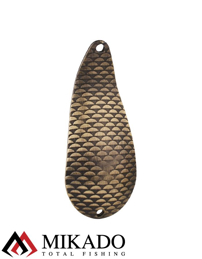 Блесна колеблющаяся Mikado TRACKER №1, 38 г., 8.5 см., состаренная латунь