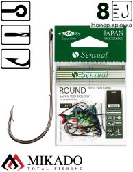 Крючки Mikado SENSUAL - ROUND с заусенцами № 8 BN (с ушком) ( 10 шт.)