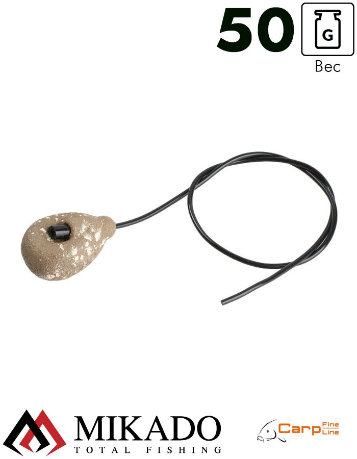 Грузило карповое Mikado с антизакручивателем. асимметричное (песочный) 12S  50 г.