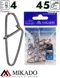 Застежка Mikado New hooked BN № 4.  тест 45 кг. (12 шт.)