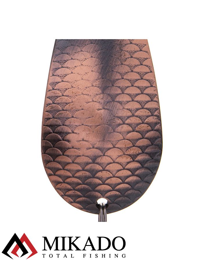 Блесна колеблющаяся Mikado TRACKER №1, 38 г., 8.5 см., состаренная медь