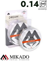 Леска мононить Mikado DREAMLINE SPINNING (CLEAR) - 0.14 (150 м) - 3.18 кг.