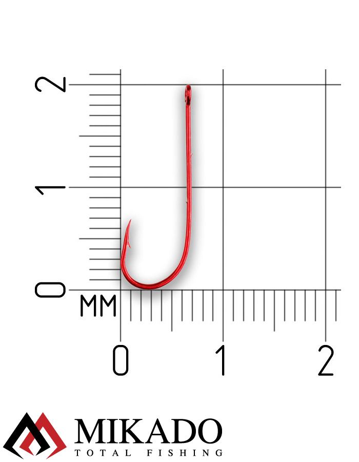 Крючки Mikado SENSUAL - ROUND с заусенцами № 8 RED (с ушком) ( 10 шт.)