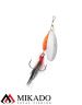 Блесна вращающаяся с кисточкой Mikado M-GRUB № 4, 13 г., SILVER/RED TIGER