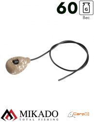 Грузило карповое Mikado с антизакручивателем. асимметричное (песочный) 12S  60 г.