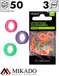 Резинки для крепления насадки Mikado 3 мм. (разноцветные, жесткие)  ( 50 шт.)