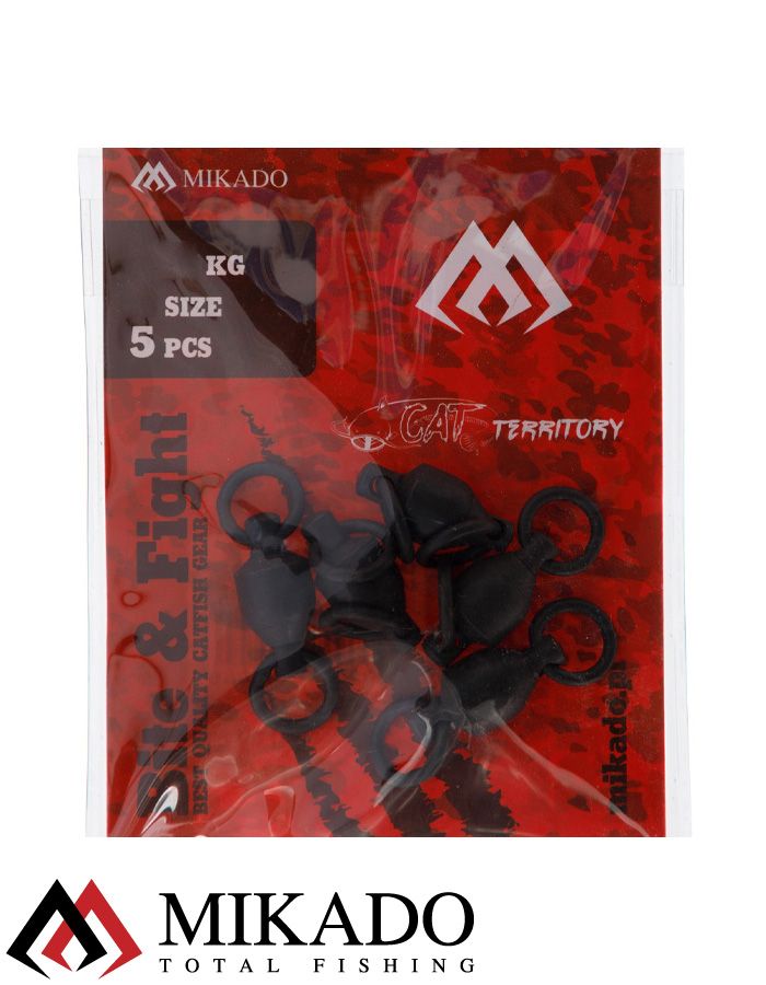 Вертлюг с шарикоподшипником Mikado № 6 черный, матовый ( 5 шт.)