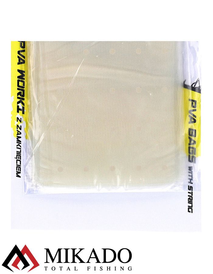 Пакеты ПВА Mikado с затяжкой, с отверстиями (прямоугольные) 70 x 100 мм.  ( 10 шт.)