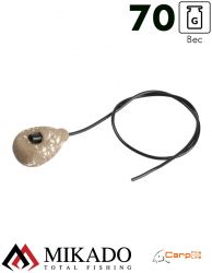 Грузило карповое Mikado с антизакручивателем. асимметричное (песочный) 12S  70 г.