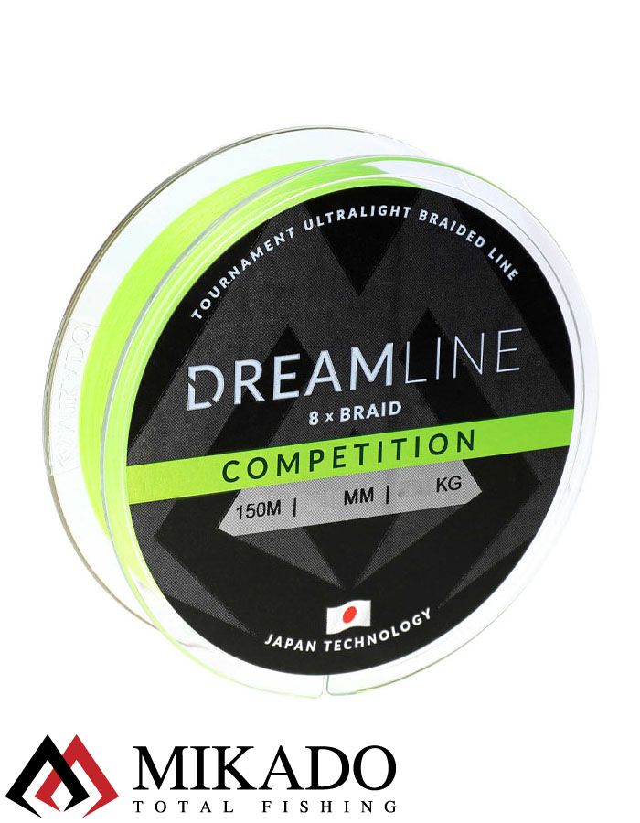 Плетеный шнур Mikado DREAMLINE Competition 0.23 fluo green (150 м) 23,61 кг.