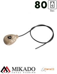Грузило карповое Mikado с антизакручивателем. асимметричное (песочный) 12S  80 г.