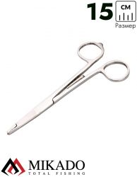 Зажим рыболовный Mikado прямой + ножницы (15 см.) AI-0426-6