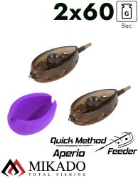 Набор методных кормушек Mikado APERIO Q.M.F. XL 2x60 гр.+ форма