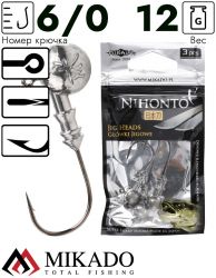 Джиг - головка Mikado NIHONTO BN 12 г., крючок № 6/0  ( 3 шт.)