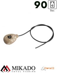 Грузило карповое Mikado с антизакручивателем. асимметричное (песочный) 12S  90 г.