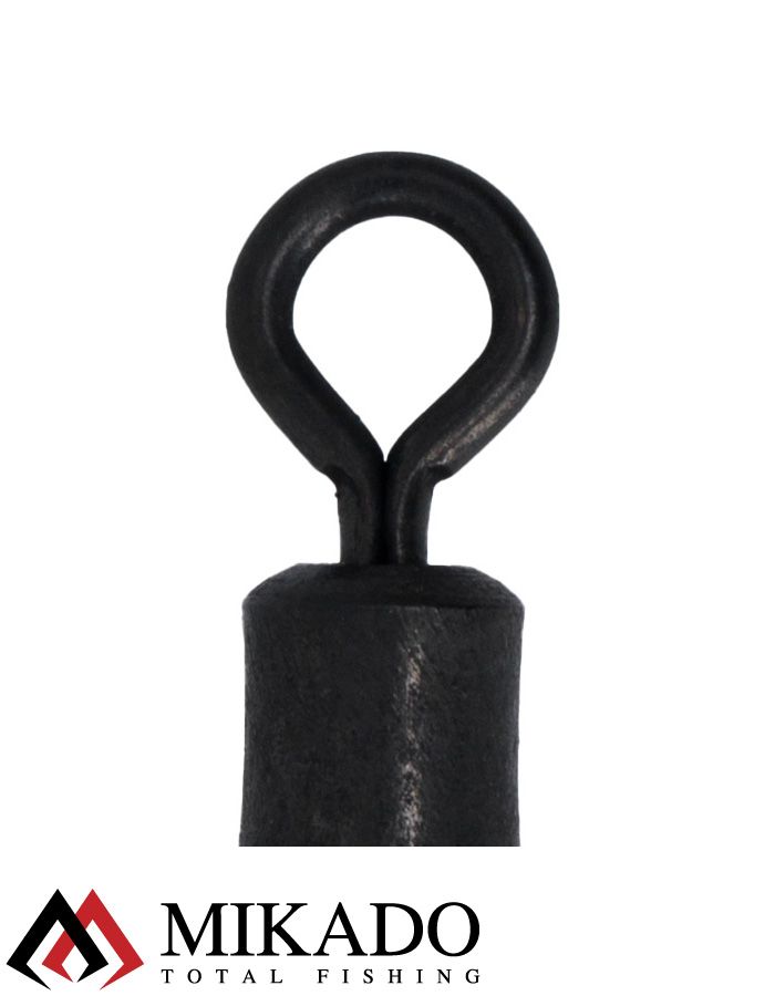 Вертлюжок роликовый Mikado с застежкой German A № 1/0 черный, матовый ( 5 шт.)