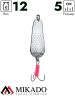 Блесна колеблющаяся Mikado GNOM №1, 12 г., 5 см., серебро