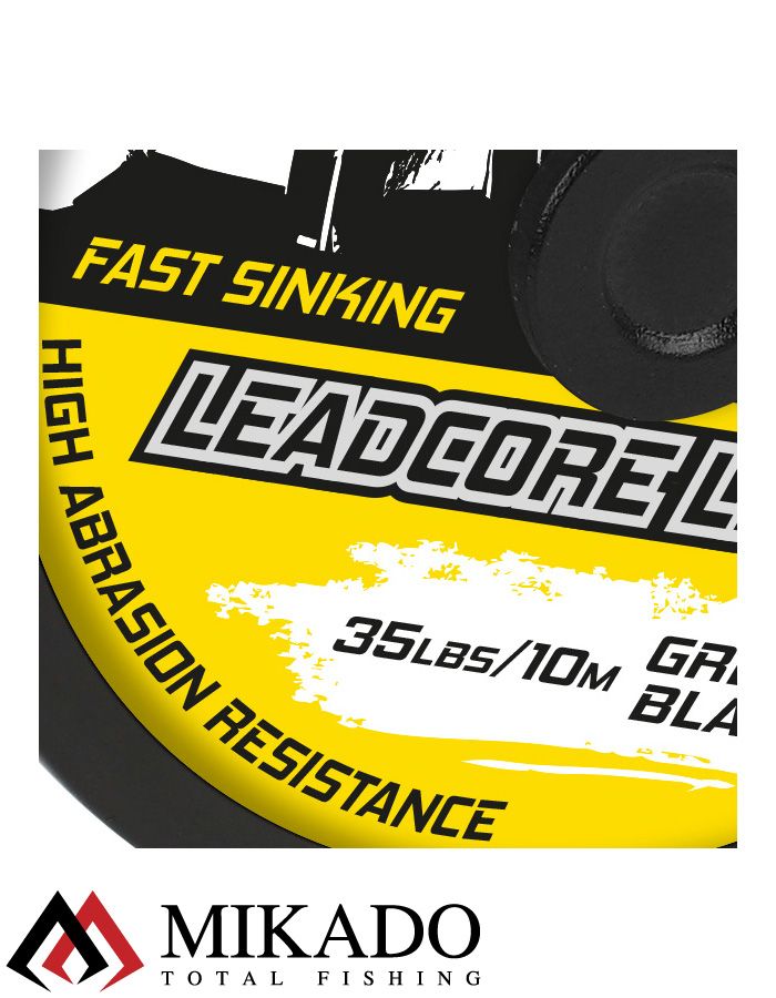 Лидкор Mikado Territory LEADCORE LEADER со свинцовым сердечником (35 LB, 10 м) чёрно-зелёный
