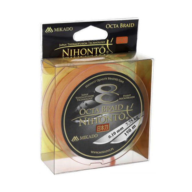Плетеный шнур Mikado NIHONTO OCTA BRAID 0,16 orange (150 м) - 12.90 кг.