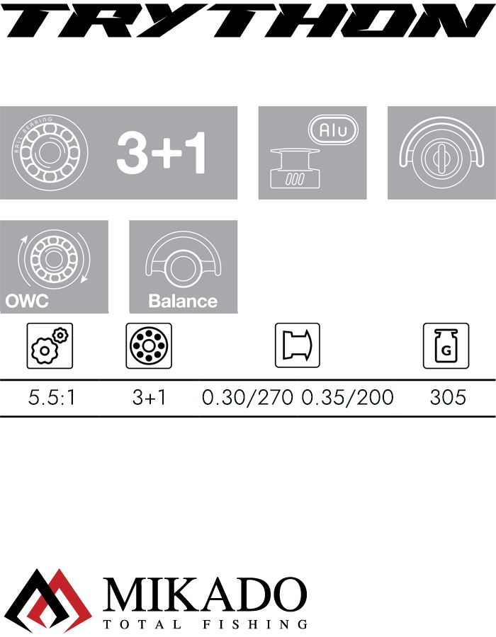 Катушка Mikado TRYTHON 5004 FD