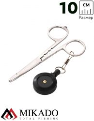 Зажим рыболовный Mikado прямой с ретривером AI-0438