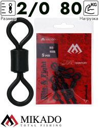 Вертлюжок роликовый Mikado № 2/0 черный, матовый AMA-C2001-2/0 ( 5 шт.)