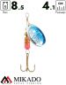 Блесна вращающаяся Mikado FOCUS №4, 8.5 г., серебро 00 HOLO, длина лепестка 41 мм.