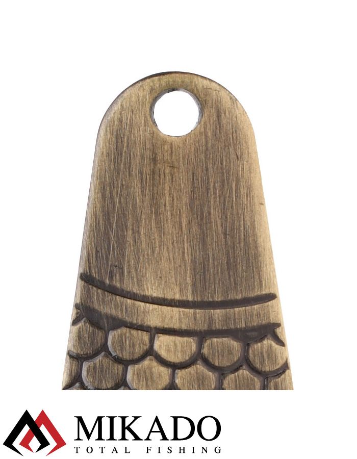 Блесна колеблющаяся Mikado GNOM №1, 12 г., 5 см., состаренное золото