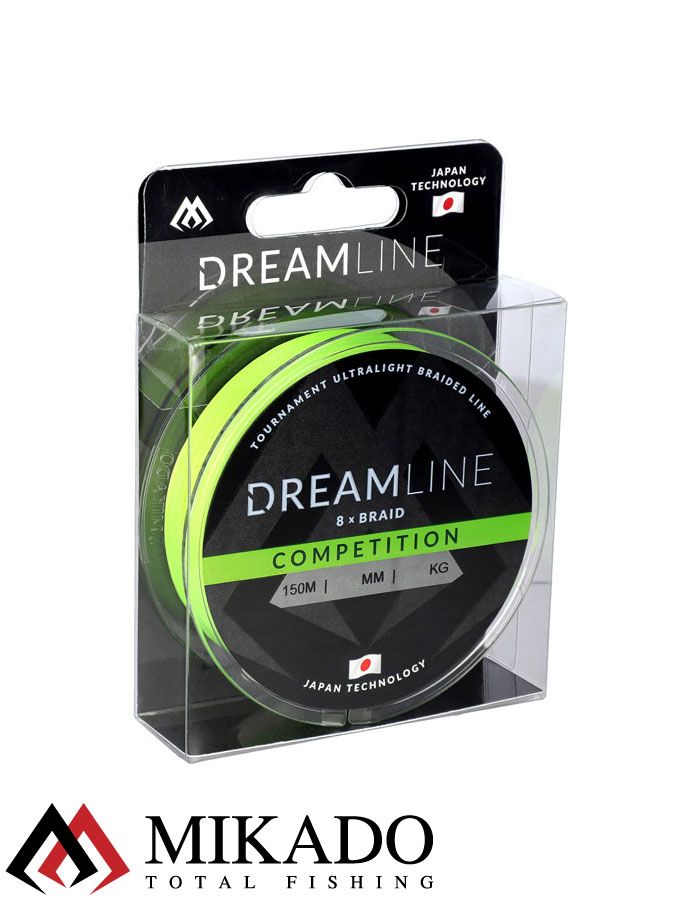 Плетеный шнур Mikado DREAMLINE Competition 0.14 fluo green (150 м) 12.98 кг.
