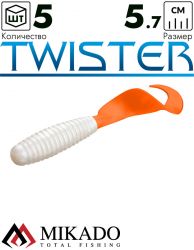 Твистер Mikado TWISTER 57 мм., 2.2 г., 01TOT (5 шт.)
