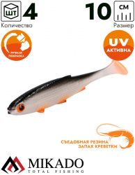 Виброхвост Mikado REAL FISH 10 см., 7.8 г., ORANGE ROACH (4 шт.)