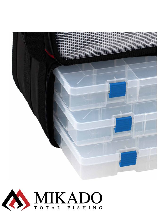 Сумка рыболовная Mikado UWI-012 (37 x 26 x 26 см.) черно-серая