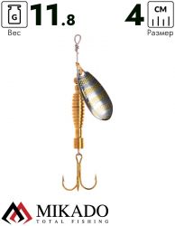 Блесна вращающаяся Mikado DRONE №2, 11.8 г., золото SB, длина лепестка 40 мм.