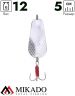 Блесна колеблющаяся Mikado GNOM №1, 12 г., 5 см., состаренное серебро