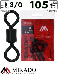 Вертлюжок роликовый Mikado № 3/0 черный, матовый AMA-C2001-3/0 ( 5 шт.)