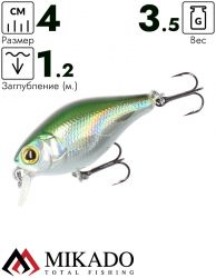 Воблер Mikado BOLD HEAD OLIVE BLEAK - плавающий, 1 м., 4 см., 2,5 г.