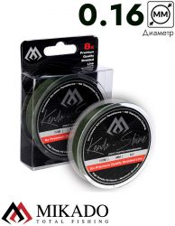 Плетеный шнур Mikado KENDO SHINE 8-x HDPE 0.16 green (150 м) 13,84 кг.