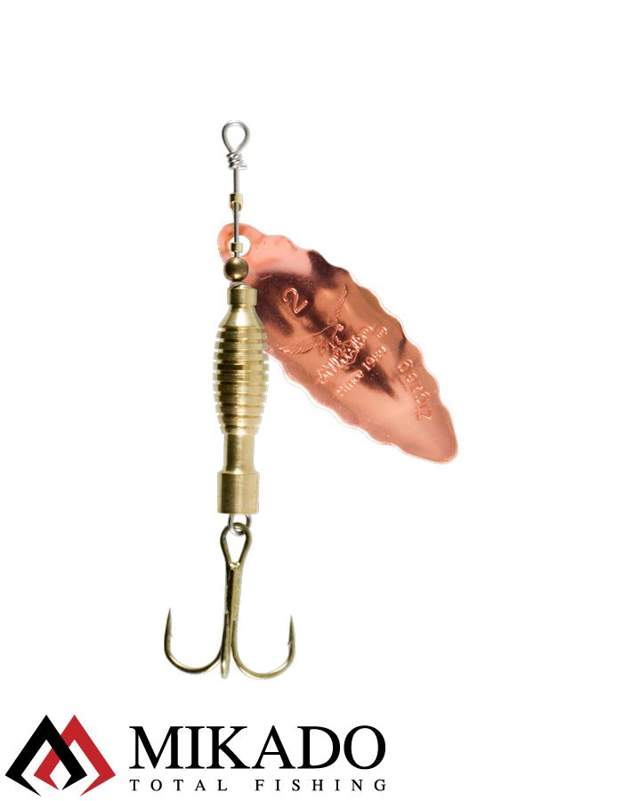 Блесна вращающаяся Mikado ZIGZAG №2, 12 г., медь, длина лепестка 50 мм.