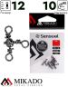 Вертлюжок тройной Mikado Crossline BN № 12.  тест 10 кг. (5 шт.)