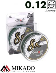Плетеный шнур Mikado NIHONTO OCTA BRAID 0,12 green (150 м) - 8.90 кг.