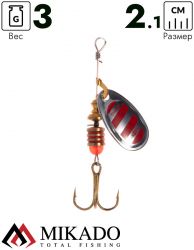 Блесна вращающаяся Mikado BLASTER №1, 3 г., серебро 22, длина лепестка 21 мм.