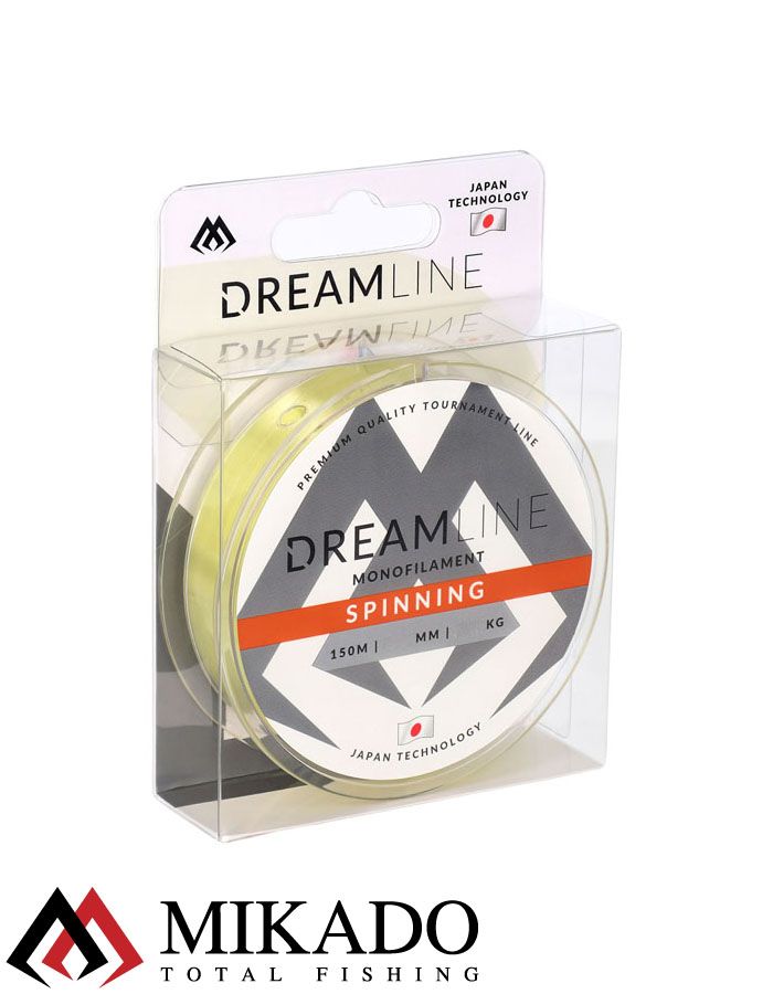 Леска мононить Mikado DREAMLINE SPINNING (YELLOW) - 0.14 (150 м) - 3.18 кг.