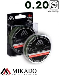 Плетеный шнур Mikado KENDO SHINE 8-x HDPE 0.20 green (150 м) 19,86 кг.