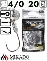 Джиг - головка Mikado NIHONTO BN 20 г., крючок № 4/0  ( 3 шт.)