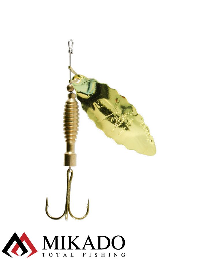 Блесна вращающаяся Mikado ZIGZAG №3, 15 г., золото, длина лепестка 60 мм.